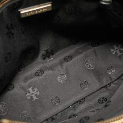 Pre Owned Tory Burch Black Quilted Leather Marion Tote