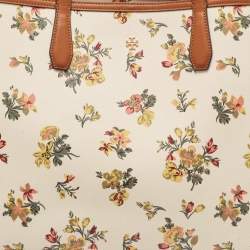 Pre Owned Tory Burch Multicolor Leather Floral Print Kerrington Tote