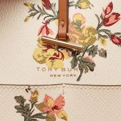 Pre Owned Tory Burch Multicolor Leather Floral Print Kerrington Tote