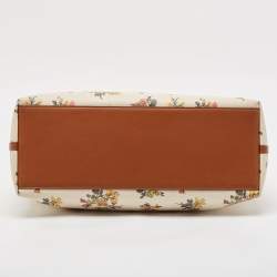 Pre Owned Tory Burch Multicolor Leather Floral Print Kerrington Tote