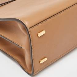 Pre Owned Tory Burch Beige Leather Lee Radziwill Double Bag