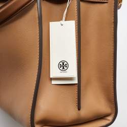 Pre Owned Tory Burch Beige Leather Lee Radziwill Double Bag