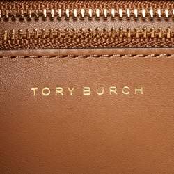 Pre Owned Tory Burch Beige Leather Lee Radziwill Double Bag