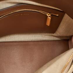 Pre Owned Tory Burch Beige Leather Lee Radziwill Double Bag