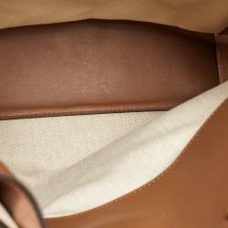 Pre Owned Tory Burch Beige Leather Lee Radziwill Double Bag