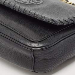 Pre Owned Tory Burch Black Leather Mini Marion Crossbody Bag