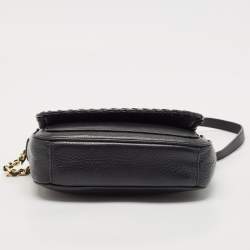 Pre Owned Tory Burch Black Leather Mini Marion Crossbody Bag