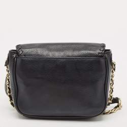 Pre Owned Tory Burch Black Leather Mini Marion Crossbody Bag