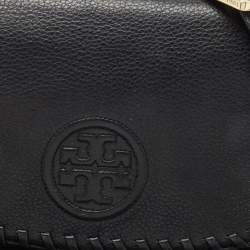 Pre Owned Tory Burch Black Leather Mini Marion Crossbody Bag