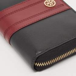 Tory Burch Black/Red Leather Robinson Wristlet Wallet