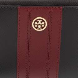 Tory Burch Black/Red Leather Robinson Wristlet Wallet
