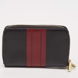 Tory Burch Black/Red Leather Robinson Wristlet Wallet
