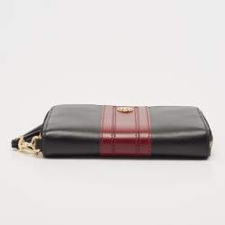 Tory Burch Black/Red Leather Robinson Wristlet Wallet