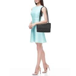 Pre Owned Tory Burch Matte Black Polyurethane Fleming Shoulder Bag