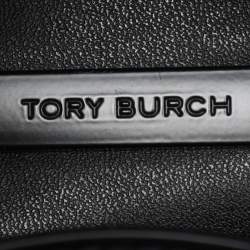 Pre Owned Tory Burch Matte Black Polyurethane Fleming Shoulder Bag