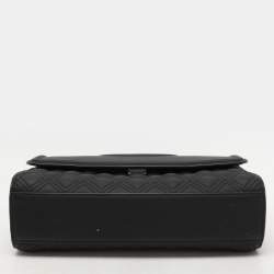 Pre Owned Tory Burch Matte Black Polyurethane Fleming Shoulder Bag