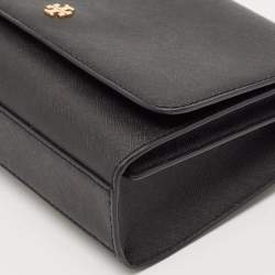 Pre Owned Tory Burch Black Leather Emerson Combo Crossbody Bag