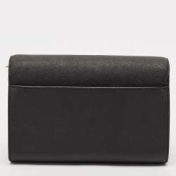 Pre Owned Tory Burch Black Leather Emerson Combo Crossbody Bag