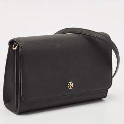 Pre Owned Tory Burch Black Leather Emerson Combo Crossbody Bag