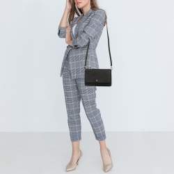 Pre Owned Tory Burch Black Leather Emerson Combo Crossbody Bag