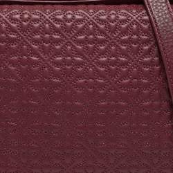 Tory Burch Burgundy Quilted Leather Bryant Flap Shoulder Bag