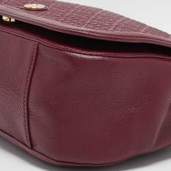 Tory Burch Burgundy Quilted Leather Bryant Flap Shoulder Bag