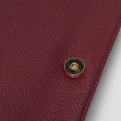 Tory Burch Burgundy Quilted Leather Bryant Flap Shoulder Bag
