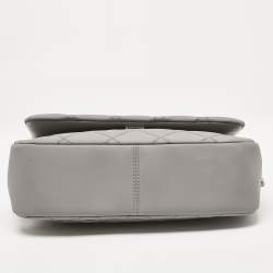 Pre Owned Tory Burch Grey Quilted Leather Willa Matte Shoulder Bag