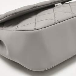 Pre Owned Tory Burch Grey Quilted Leather Willa Matte Shoulder Bag