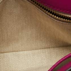 Pre Owned Tory Burch Fuchsia Leather Emerson Saddle Crossbody Bag