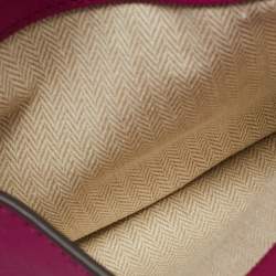 Pre Owned Tory Burch Fuchsia Leather Emerson Saddle Crossbody Bag