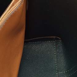 Pre Owned Tory Burch Yellow Leather Small Perry Triple-Compartment Tote