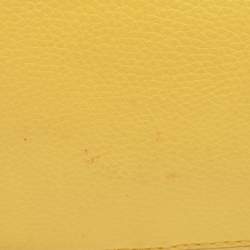 Pre Owned Tory Burch Yellow Leather Small Perry Triple-Compartment Tote