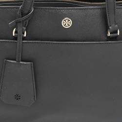 Tory Burch Black Leather Small Robinson Tote