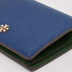 Tory Burch Blue/Green Leather Bifold Wallet