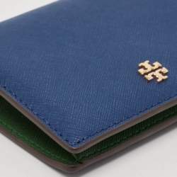 Tory Burch Blue/Green Leather Bifold Wallet