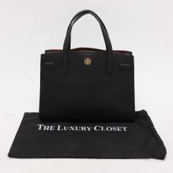 Tory Burch Black Leather Walker Tote
