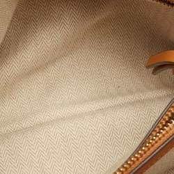Pre Owned Tory Burch Brown Chevron Leather Kira Convertible Shoulder Bag
