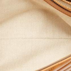 Pre Owned Tory Burch Brown Chevron Leather Kira Convertible Shoulder Bag