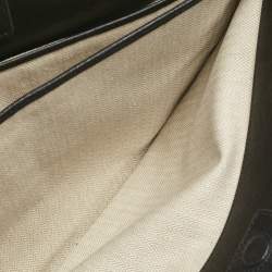 Pre Owned Tory Burch Black Leather Large Emerson Double Zip Tote