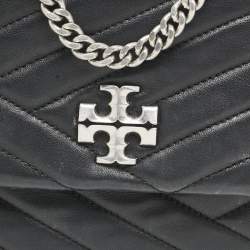 Pre Owned Tory Burch Black Leather Kira Flap Shoulder Bag