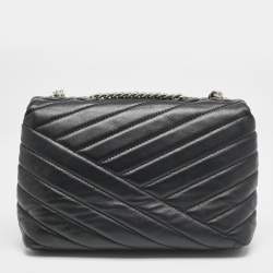 Pre Owned Tory Burch Black Leather Kira Flap Shoulder Bag