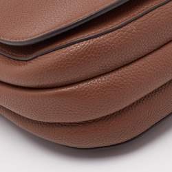 Pre Owned Tory Burch Brown Leather Everly Flap Crossbody Bag