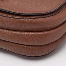 Pre Owned Tory Burch Brown Leather Everly Flap Crossbody Bag