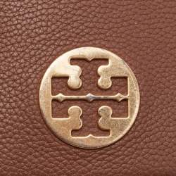 Pre Owned Tory Burch Brown Leather Everly Flap Crossbody Bag