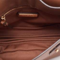 Pre Owned Tory Burch Brown Leather Everly Flap Crossbody Bag