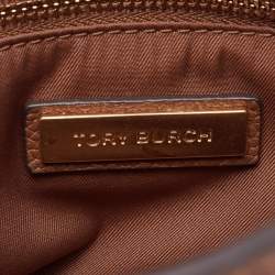 Pre Owned Tory Burch Brown Leather Everly Flap Crossbody Bag