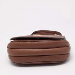 Pre Owned Tory Burch Brown Leather Everly Flap Crossbody Bag