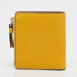 Tory Burch Yellow Leather Fleming Compact Wallet