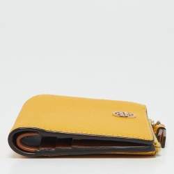 Tory Burch Yellow Leather Fleming Compact Wallet